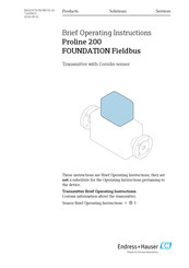 Endress+Hauser Proline 200 FOUNDATION Fieldbus Brief Operating Instructions