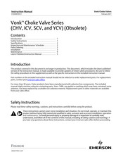 Emerson Fisher Vonk Choke Series Instruction Manual