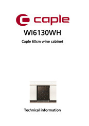 Caple WI6130WH Technical Information