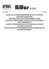 urmet domus BiBus II LBT 7695 Programming Manual