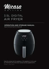 Micasa MAXLAF01 Operation And Storage Manual