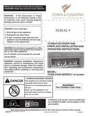 Town & Country Fireplaces TCWS.54OD Installation And Operating Instructions Manual