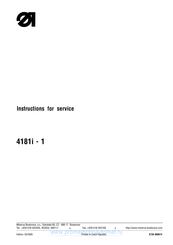 Minerva Boskovice 4181i-1 Instructions For Service Manual