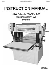 Hafco Woodmaster K8170 Instruction Manual