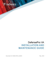 Radware DefensePro VA Installation And Maintenance Manual