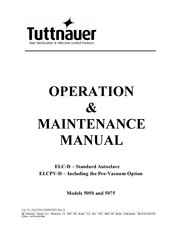 Tuttnauer 5075 Operation & Maintenance Manual