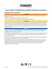 Garmin Fusion Apollo AP-DA214 Installation Instructions Manual