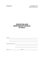 Broderson RT-400-A Operation And Maintenance Manual