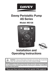 Davey M5138 Installation And Operating Instructions Manual