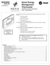 Ingersoll-Rand TRANE NEXIA TZEMT500BB32MAA Installation And User Instructions Manual