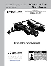 BROWN BDHP-1250 Owner's/Operator's Manual
