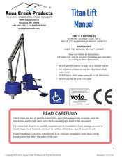 Aqua Creek Products Titan F-600TLNA-01 Manual