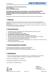 Heitronic 39732 Installation And Operating Instructions Manual