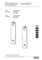 Franke AQUACONTACT AQCT0029 Installation And Operating Instructions Manual