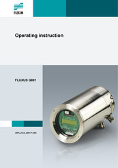 Flexim FLUXUS G801 Operating	 Instruction
