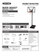 Lifetime QUICK ADJUST 90738 Assembly Instructions Manual