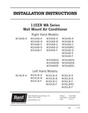 Bard W36LBRC Installation Instructions Manual