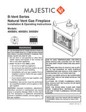 Majestic B-Vent Series Installation & Operating Instructions Manual