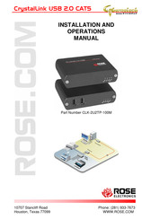 Rose electronics Cybernetech CLK-2U2TP-100M Installation And Operation Manual