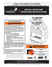 Continental Fireplaces CLHD45N Installation And Operating Instructions Manual