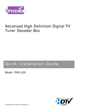 PrimeDTV Technologies PHD-200 Quick Installation Manual