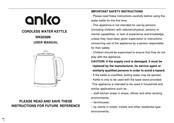 Anko WK8256N User Manual