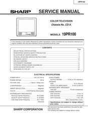 Sharp 19PR100 Service Manual