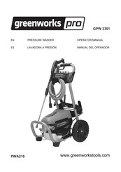 Greenworks pro GPW 2301 Manuals 