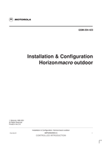 Motorola Horizonmacro outdoor Installation/Configuration Manual