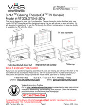 VAS 3-N-1 Gaming Theater/GT RTGXLGTS46-2DW Manual