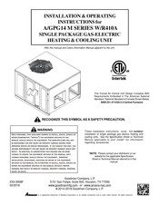 Goodman GPG14 M Series Installation & Operating Instructions Manual