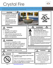 Outdoor Greatroom Company Crystal Fire CF-20-LP User Manual