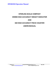 Sterling Scale DW800 Operation Manual