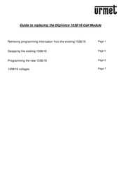 Urmet Domus Digivoice 1038/16 Manual