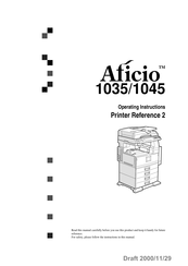 Aficio 1035 Operating Instructions Manual