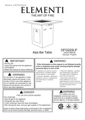 ELEMENTI Alps Bar Table Manual