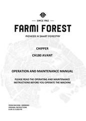Farmi Forest CH180 AVANT Operation And Maintenance Manual