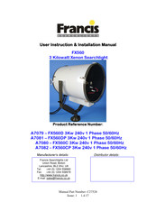 Francis Searchlights A7079 User Instruction & Installation Manual