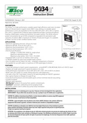Taco Comfort Solutions 0034e Instruction Sheet