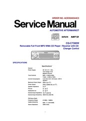 Panasonic CQ-C7300W Service Manual
