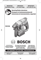 Bosch RHH180 Operating/Safety Instructions Manual