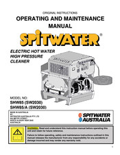 Spitwater SHW85/A Operating And Maintenance Manual