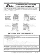 Mr. Heater MHVFR20T LP Operating Instructions And Owner's Manual