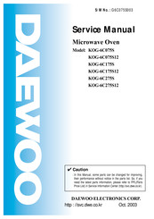 Daewoo KOG-6C275S12 Service Manual