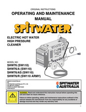 Spitwater SHW76 Operating And Maintenance Manual