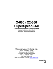 Universal Laser Systems SuperSpeed-660 Safety, Installation, Operation, And Basic Maintenance Manual