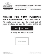 SNOWJOE Sunjoe 24V-X2-BVM143-RM Operator's Manual
