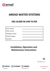 amiad EBS-10000 Installation, Operation And Maintenance Instructions