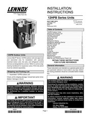 Lennox 12HPB60 Installation Instructions Manual