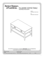 Better Homes and Gardens FILLMORE BH47-084-599-05 Assembly Instructions Manual